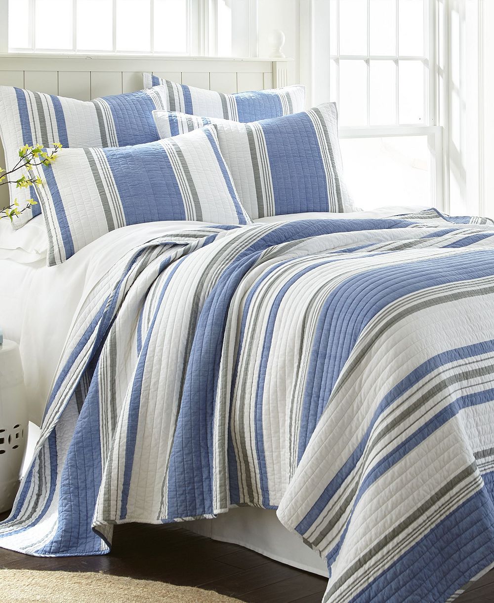Levtex Home Полосатый комплект квилта St. Bart, 2 шт., Twin