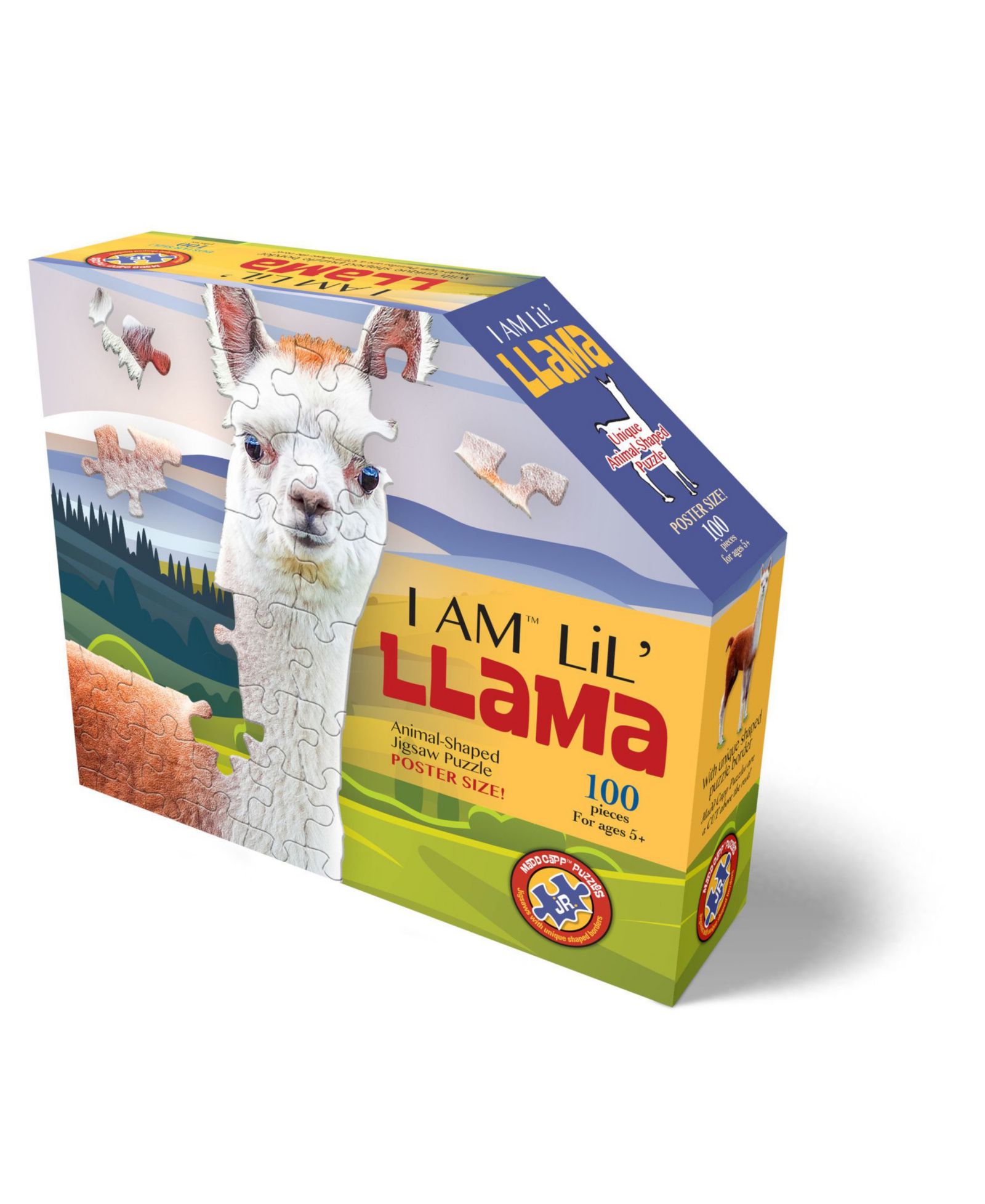 Masterpieces Puzzles I Am Lil' Llama Animal-Shaped Educational 100-Piece Puzzle, Ages 5+