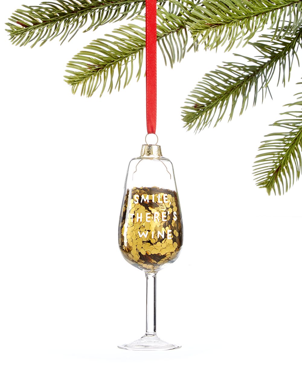 Holiday Lane Foodie Collection Sequin Wine Glass Ornament, Exclusively at Macy's