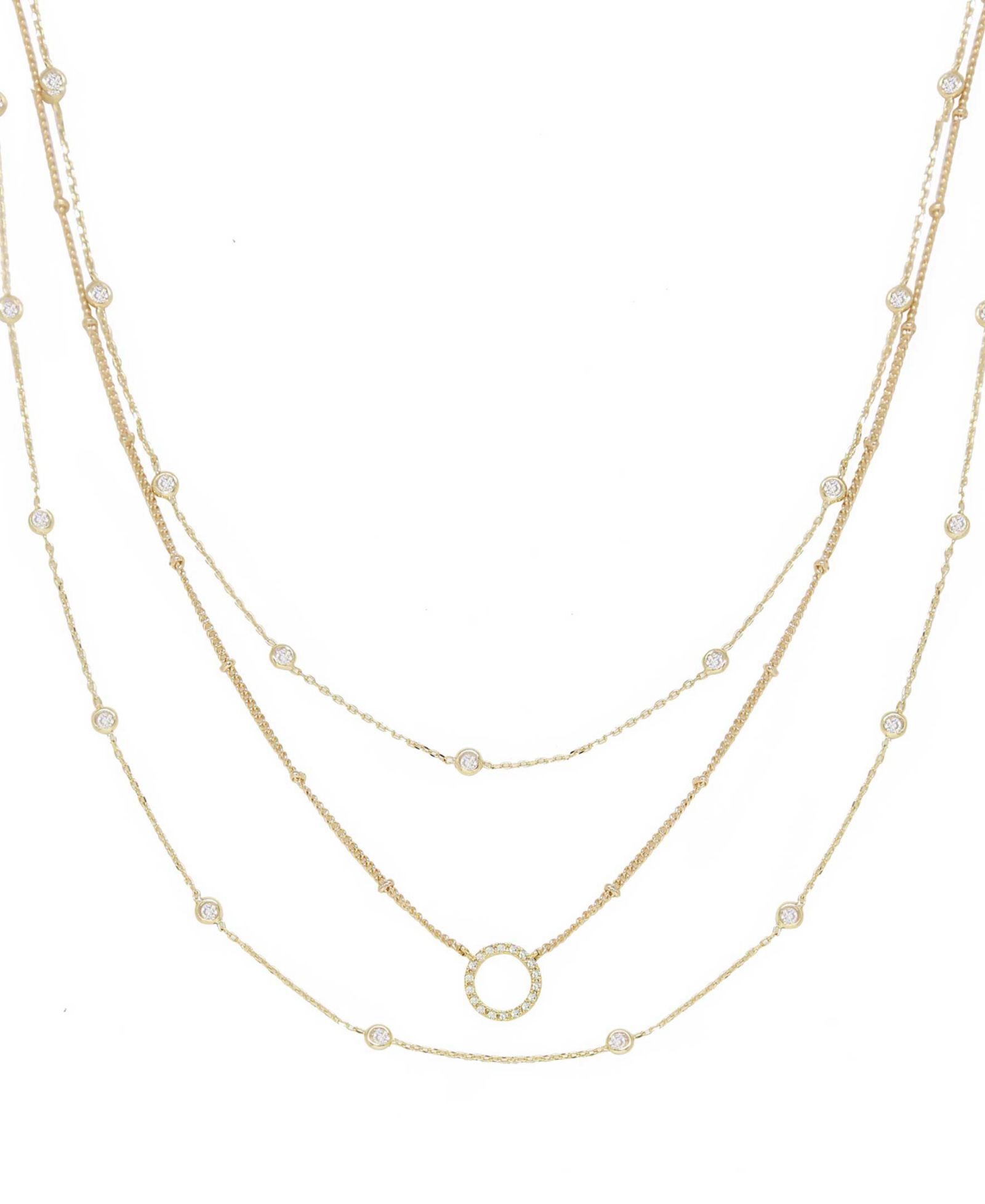 Многослойное ожерелье ETTIKA Monroe Crystal Strand