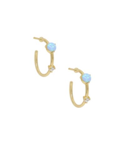 Серьги-кольца ETTIKA Kyocera Opal Huggie Hoops