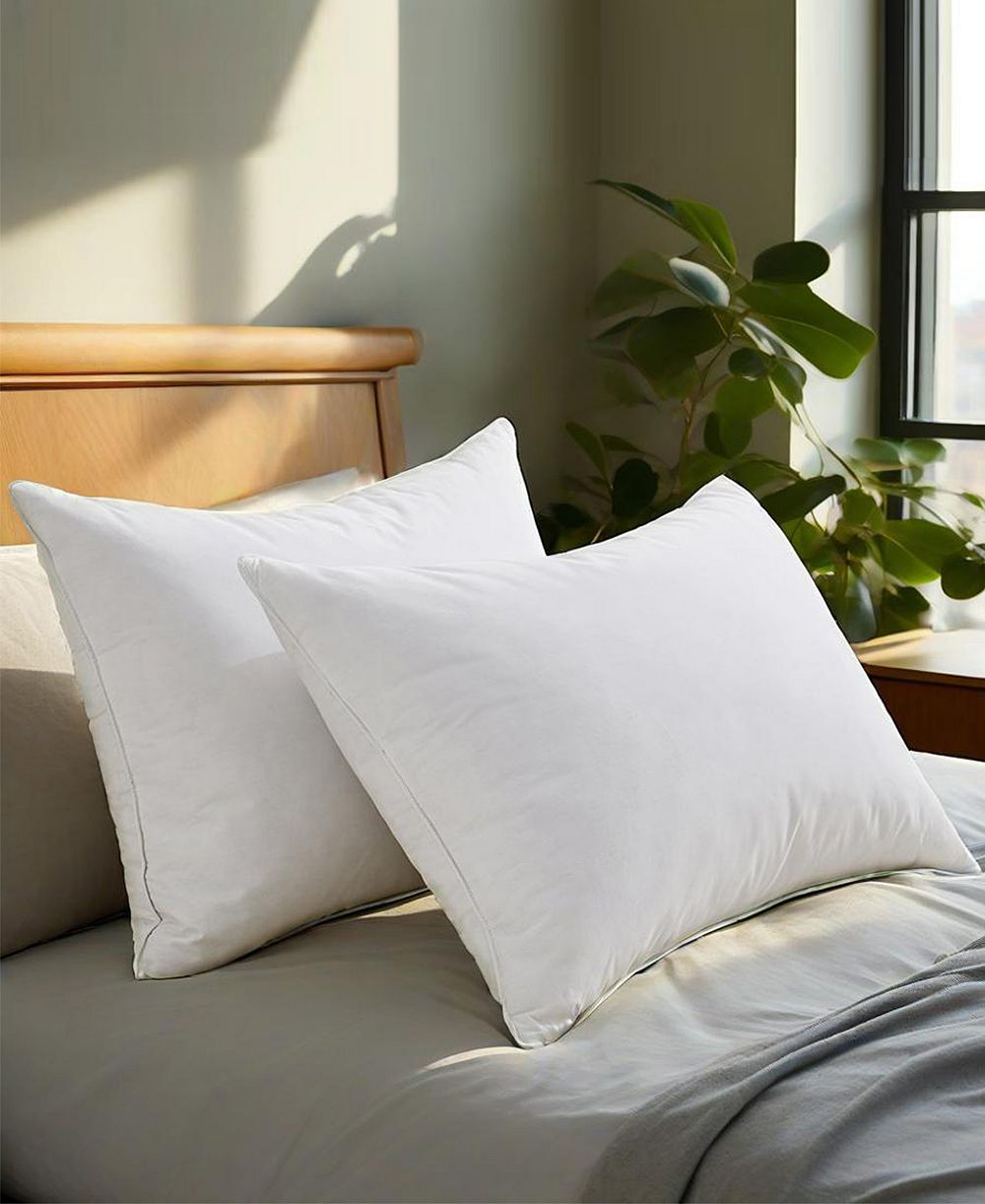 UNIKOME White Goose Feather & Down 2-Pack Pillows, King