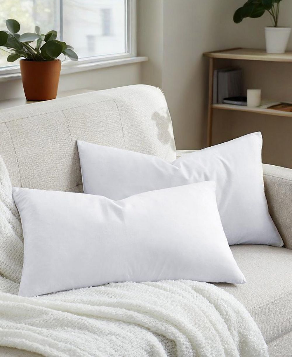 UNIKOME Feather & Down 2-Pack Pillow Inserts, 12" x 20"