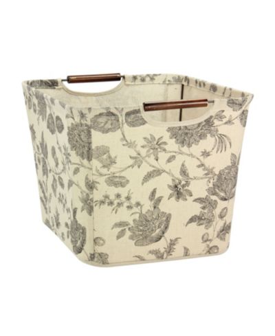 Household Essentials   Tapered Storage Bin with Wood Handles