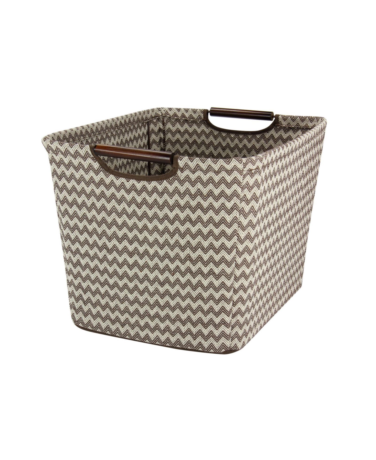 Household Essentials Medium Tapered Soft-Side Storage Bin with Wood Handles