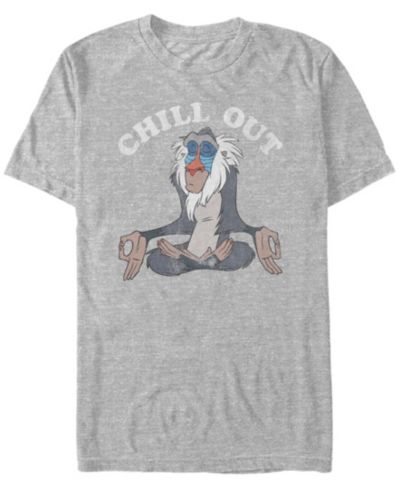 Fifth Sun Men's Disney Lion King Rafiki Chill Out Meditation Short Sleeve T-shirt