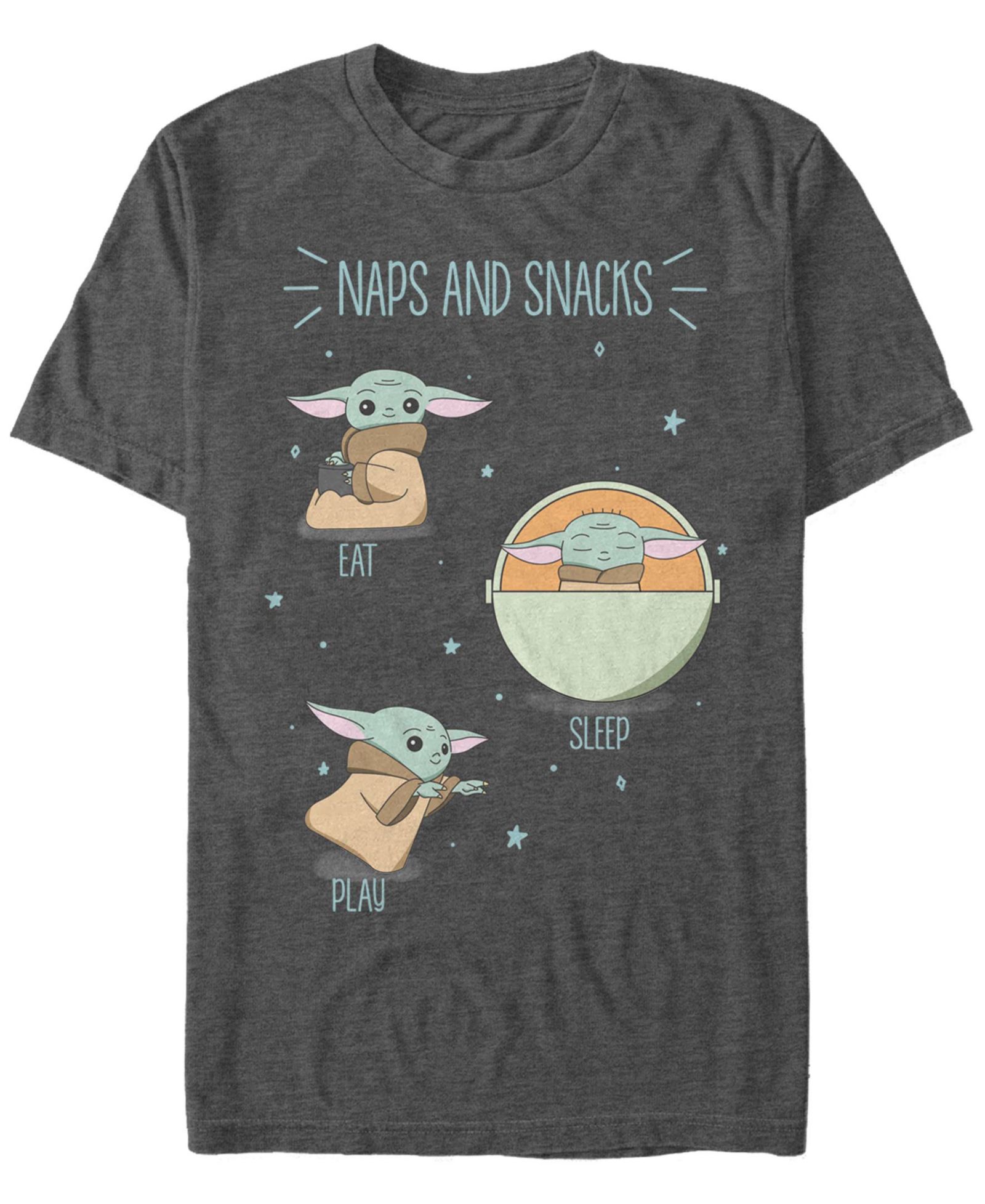 Fifth Sun Men's Star Wars The Mandalorian The Child Naps and Snacks Doodles Short Sleeve T-shirt