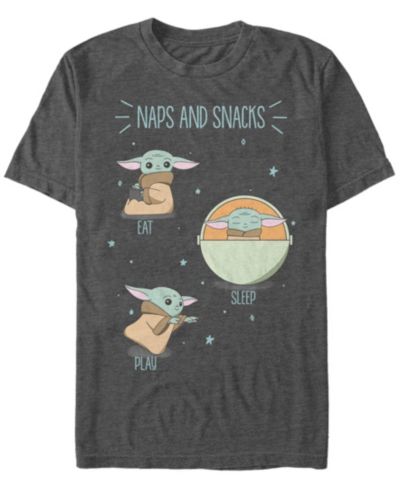 Fifth Sun Men's Star Wars The Mandalorian The Child Naps and Snacks Doodles Short Sleeve T-shirt