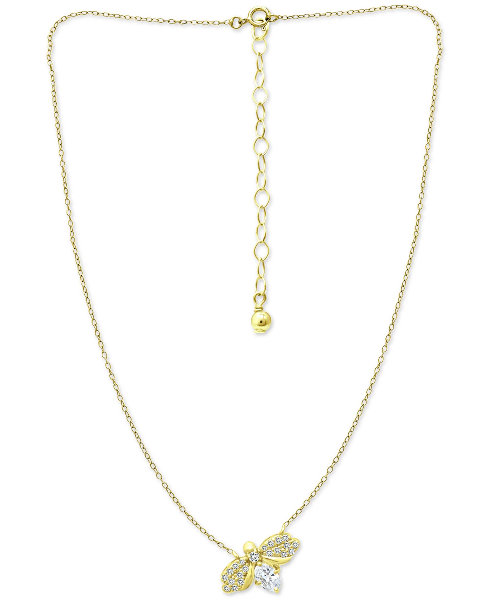 Колье-подвеска Giani Bernini Cubic Zirconia Bee 16" в золотом напылении на стерлинговом серебре