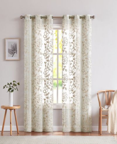 Dainty Home Rita Linen Look 76" W x 84" L Grommet Window Panel Set