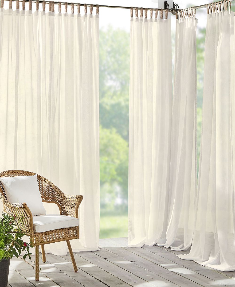 Занавеска Threadmade Darien Solid Indoor/Outdoor Sheer Adhesive Loop Tab Top