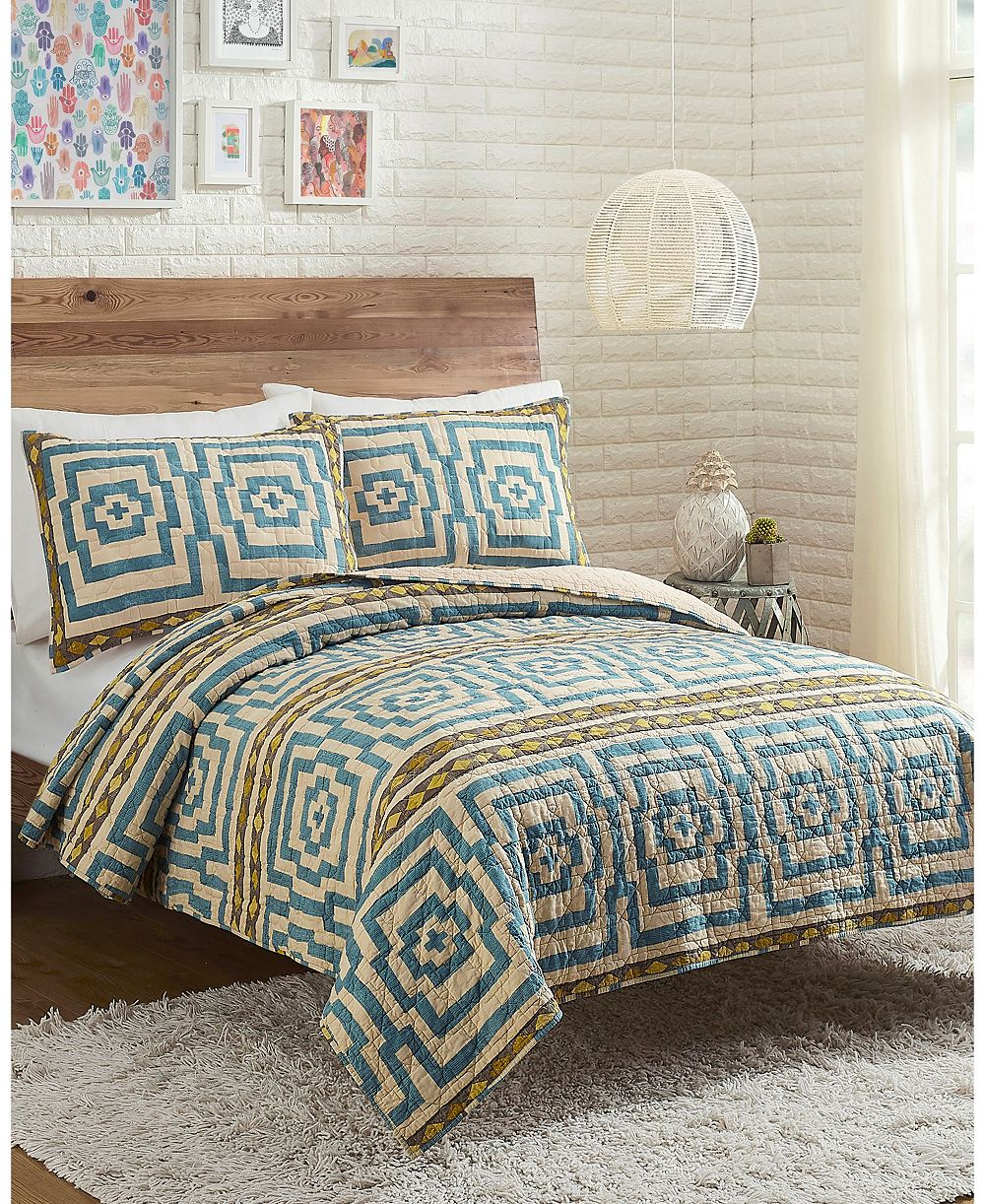 Комплект из 3 предметов Justina Blakeney by Maker's Collective Hypnotic Quilt, Full/Queen