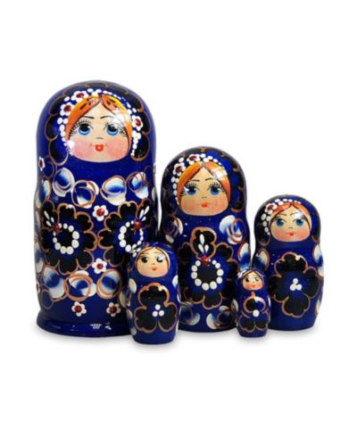 Набор из 5 русских матрешек G.DeBrekht Blue Floral