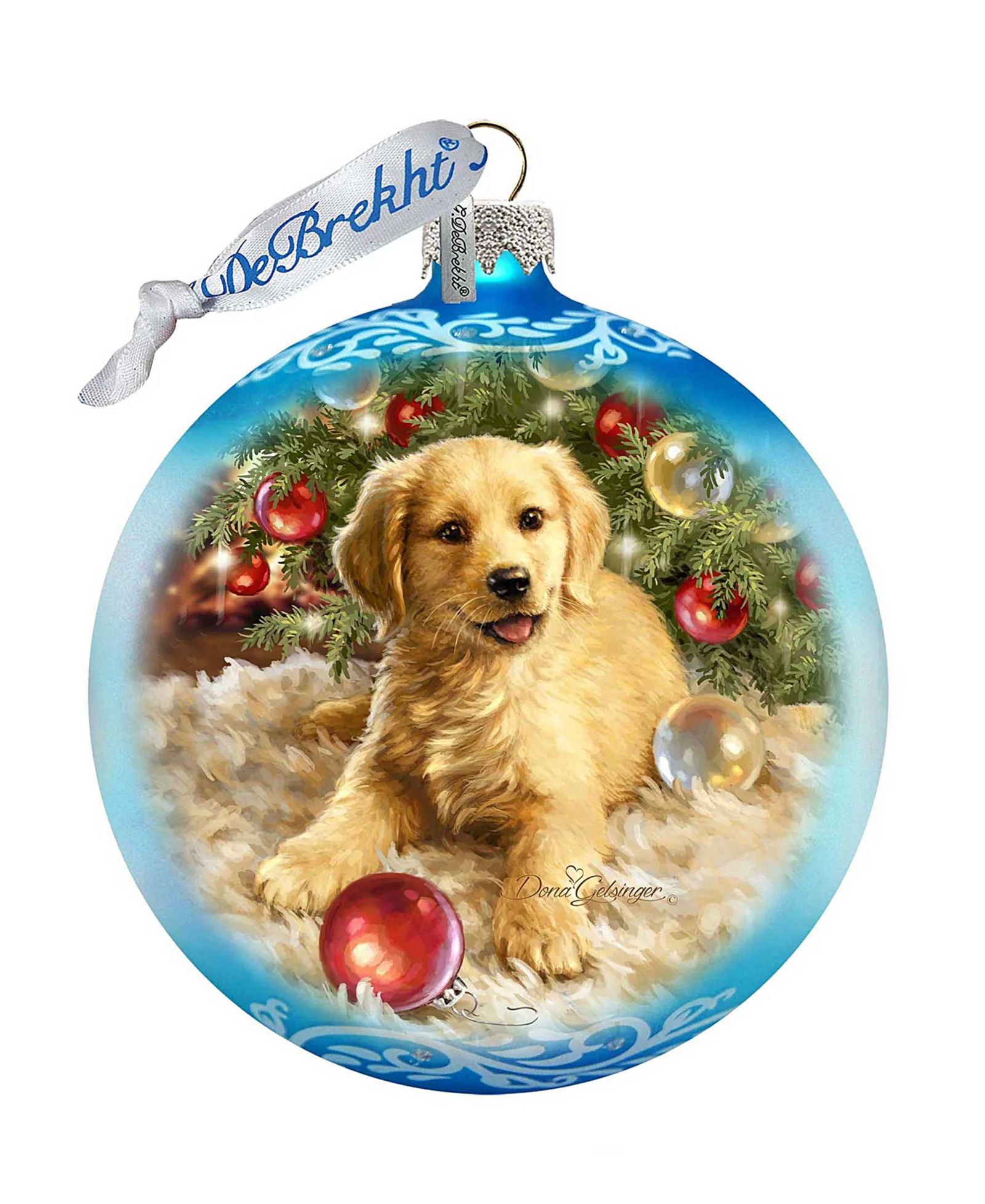 Стеклянное украшение G.DeBrekht Christmas Puppy