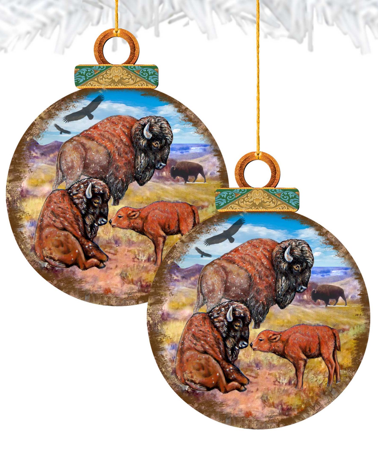 Designocracy деревянные украшения Buffalos Ball, 2 шт.