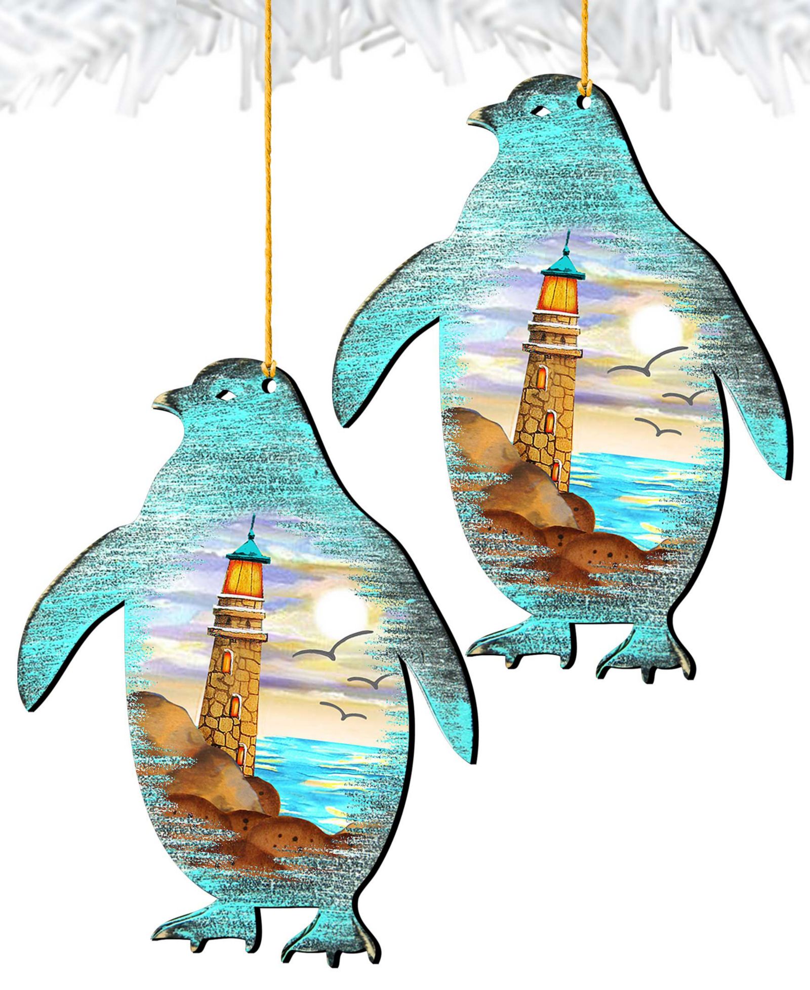 Набор деревянных украшений Designocracy Penguins, 2 шт