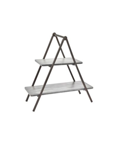 Сервировочный поднос Godinger Grey Wash Wood & Metal Two Tier