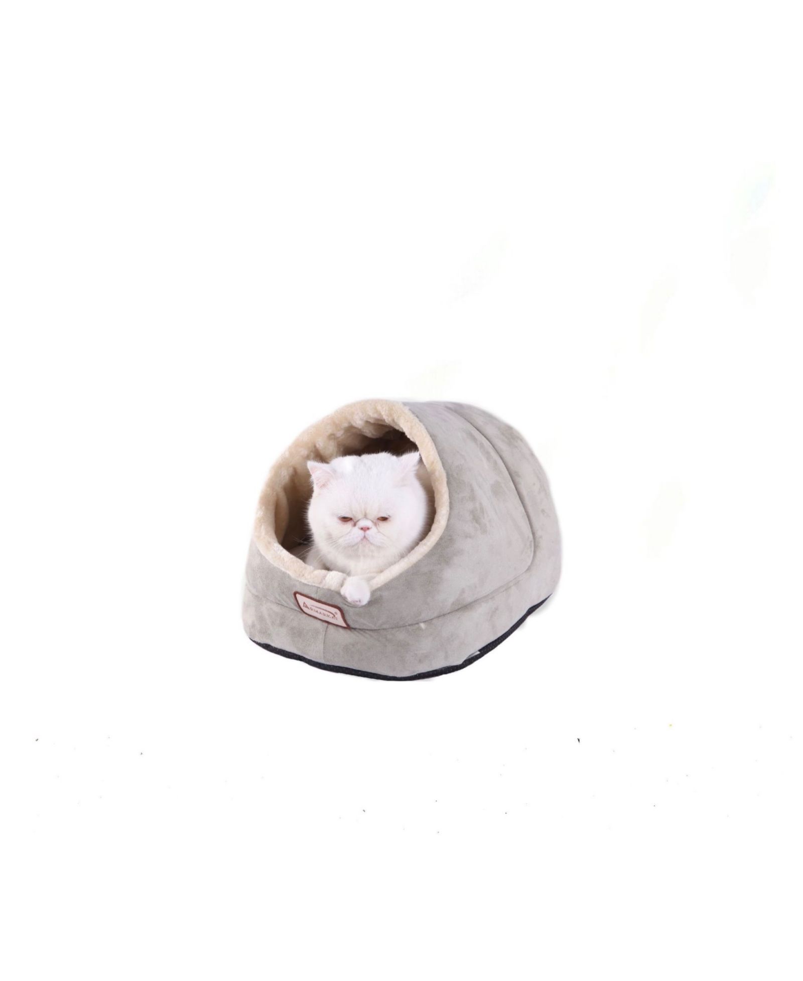 Armarkat Faux Suede Cozy Enclosed Cave Cat Kitten Sleeping Bed, 18"(L) X 12.5"(W) X 11.5"(H), C18HHL/MH, Sage Green
