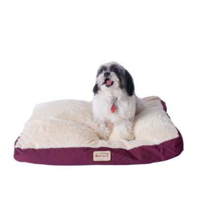 Armarkat M02HJH/MB-M Medium Pet Bed, Dog Crate Mat With Poly Fill Cushion & Removable Cover, Burgundy & Ivory