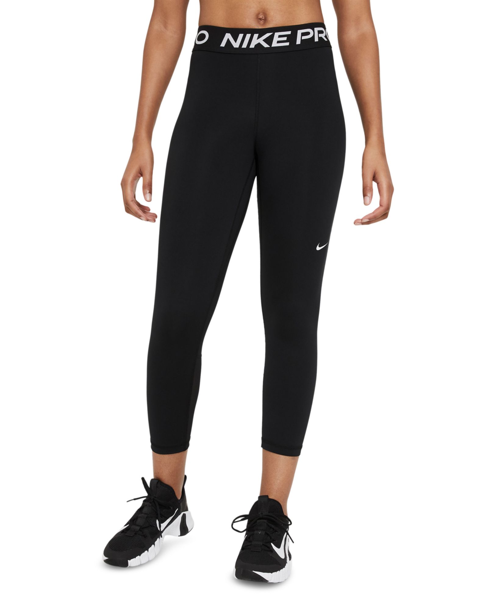 Nike Pro 365 Women's Mid-Rise Cropped Mesh Panel Leggings