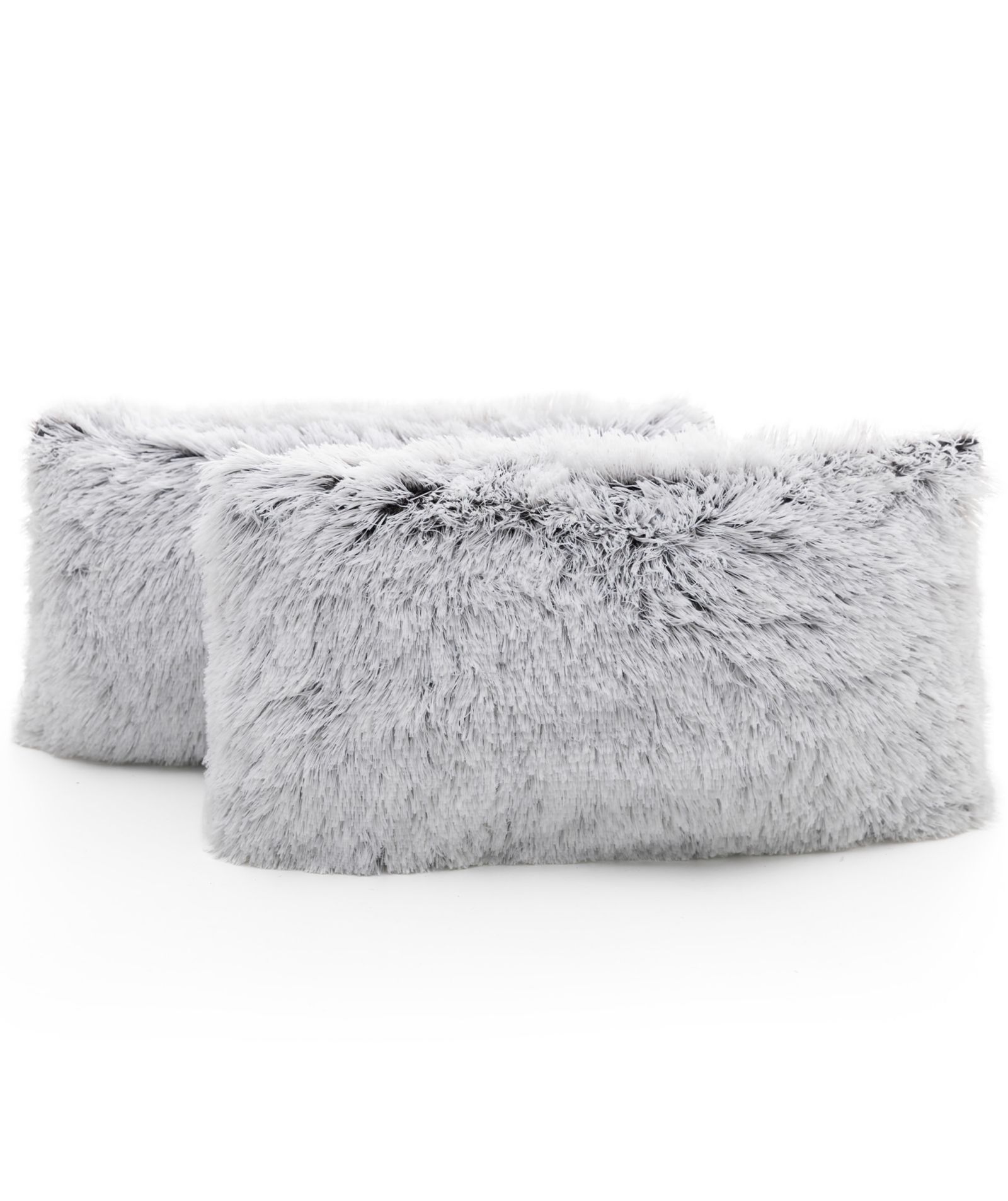 Cheer Collection Shaggy 2-Pack Decorative Pillows, 12" x 20"