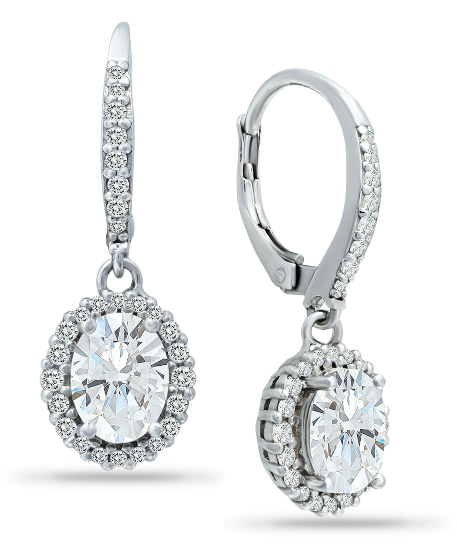 Серьги-подвески Giani Bernini Cubic Zirconia Halo из стерлингового серебра