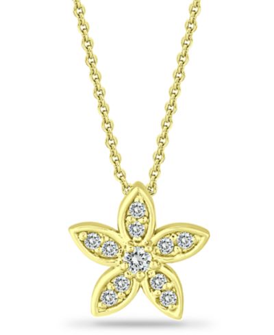 Подвеска Giani Bernini Cubic Zirconia Star Flower в 18k Gold-Plated Sterling Silver, 16" + 2"