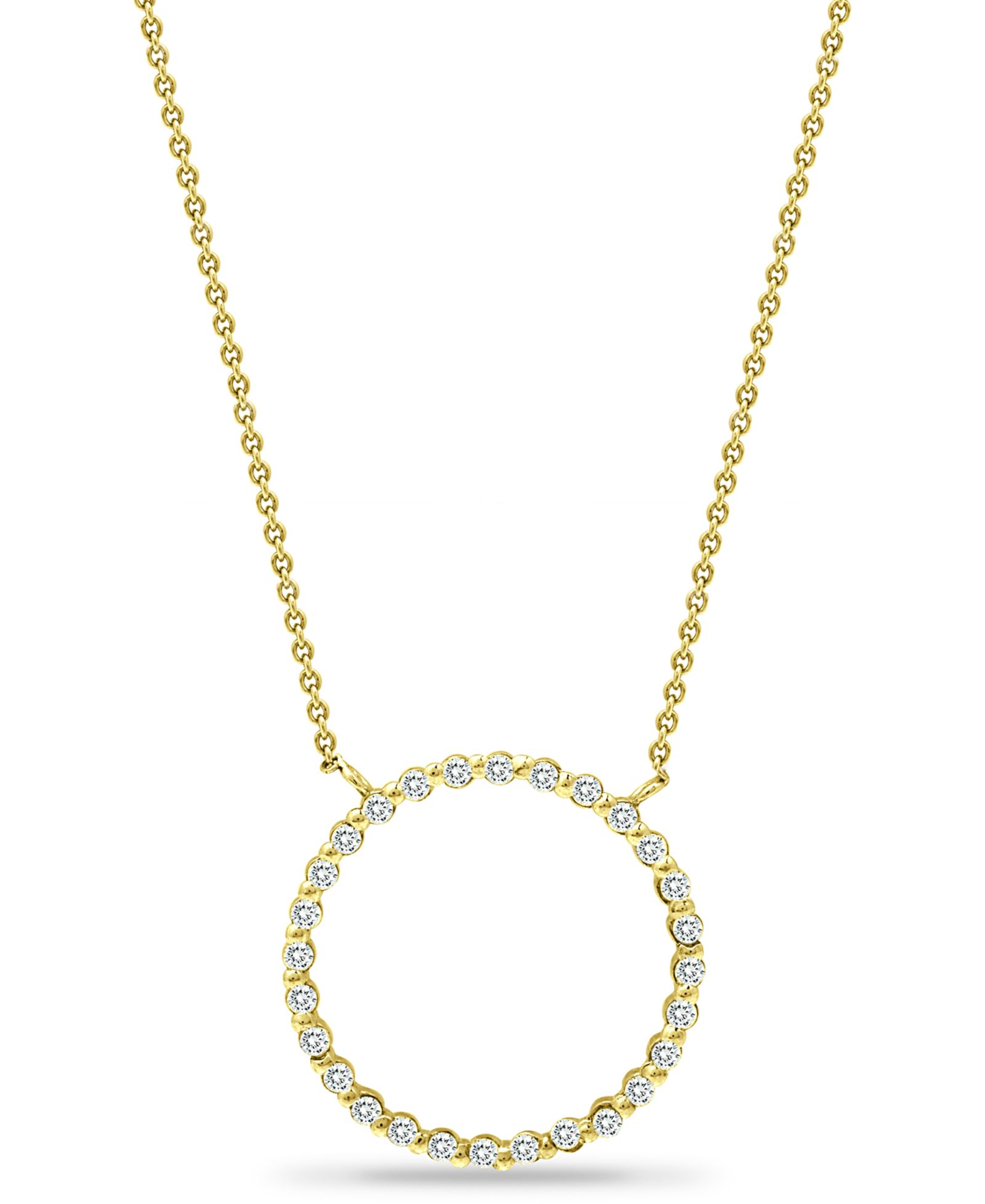 Подвеска Giani Bernini Cubic Zirconia Open Circle в 18k Gold-Plated Sterling Silver, 16" + 2" extender