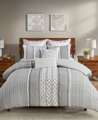 INK+IVY Imani Textured Cotton Chenille Printed 3-Pc. Comforter Set, Full/Queen