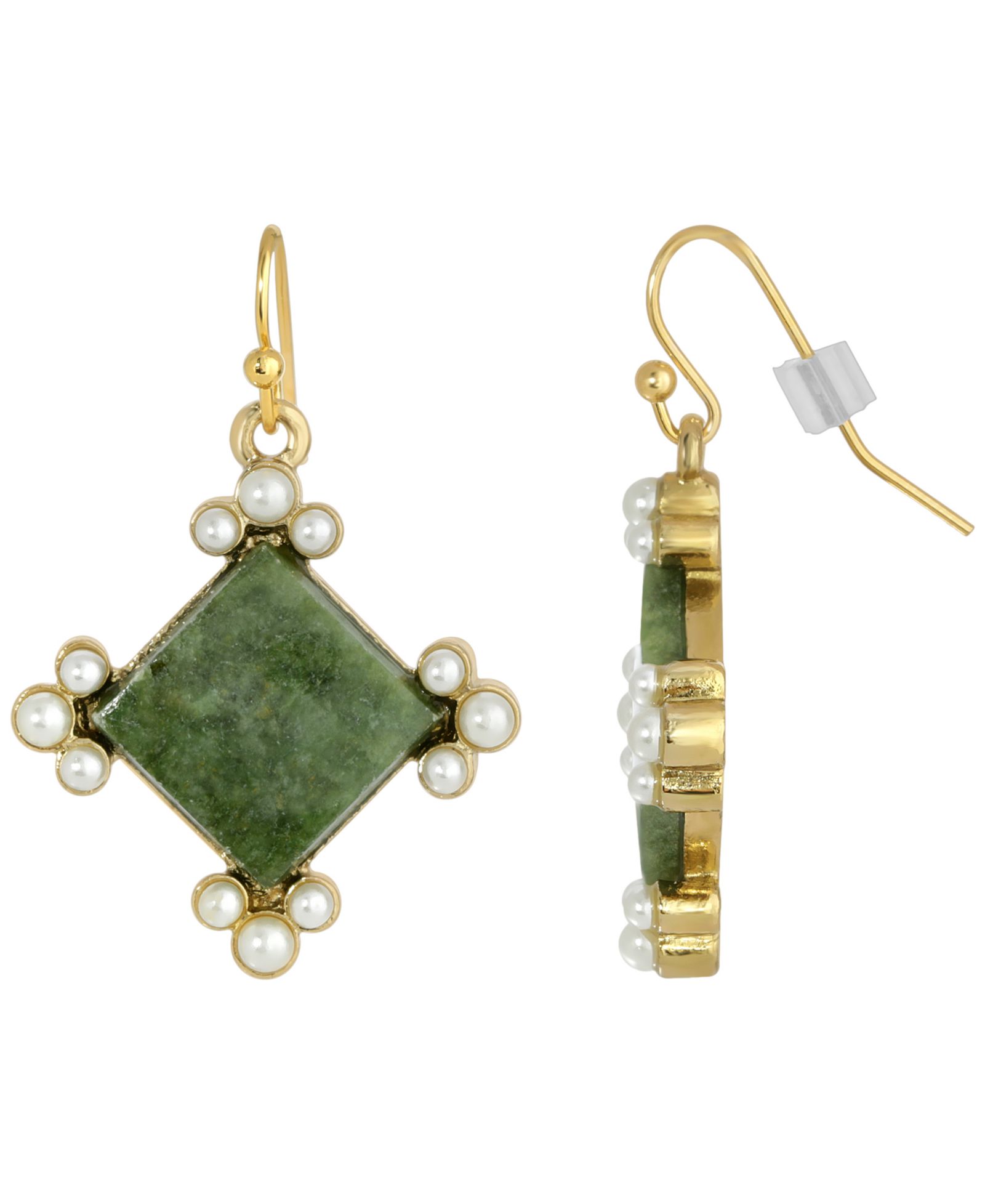 Серьги 2028 Gold-Tone Semi Precious Aventurine