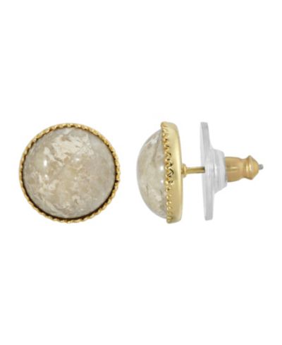 Серьги-гвоздики 2028 Gold-Tone Semi Precious Round