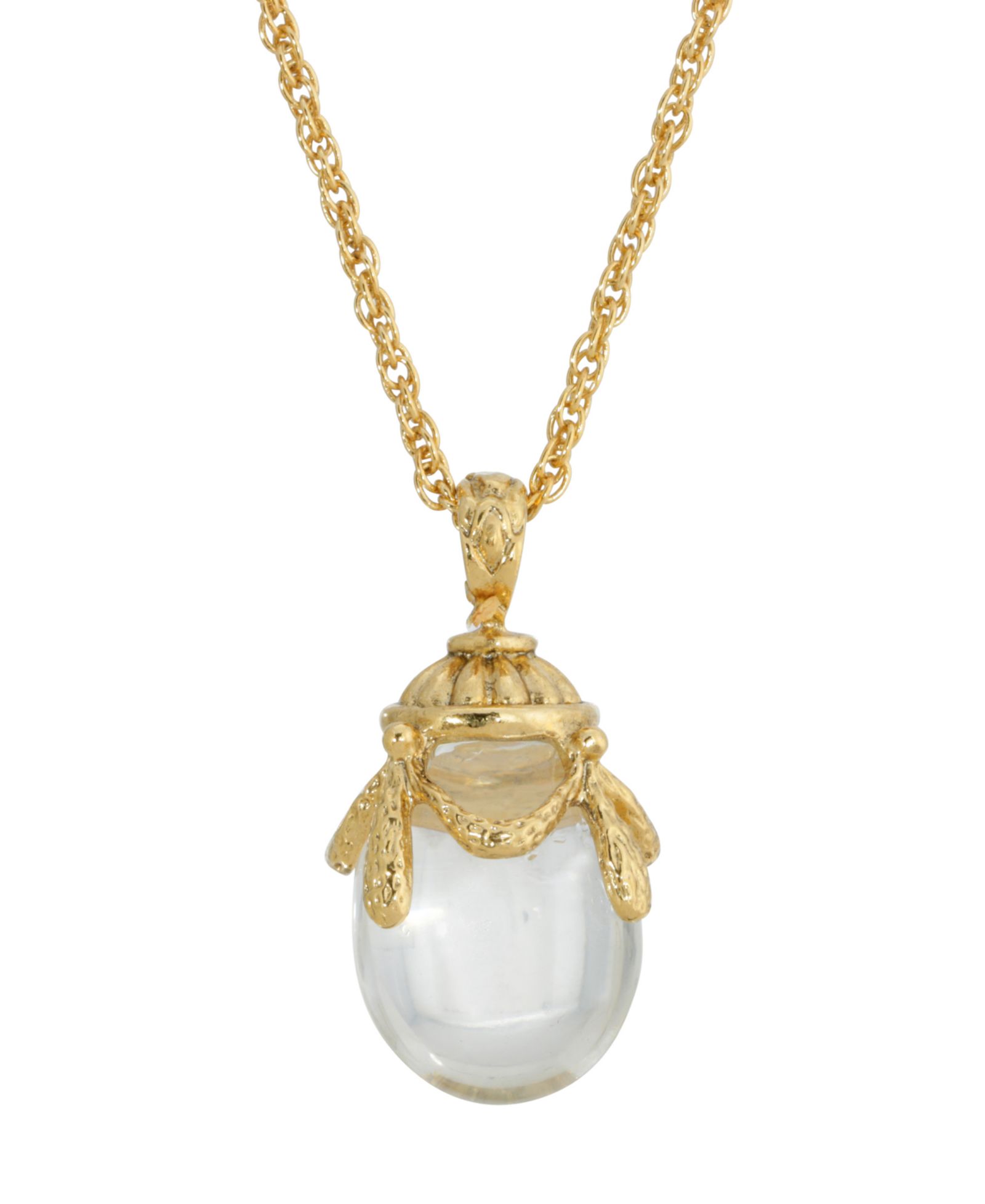 Подвеска-кулон 2028 14K Gold Plated Clear Glass Egg