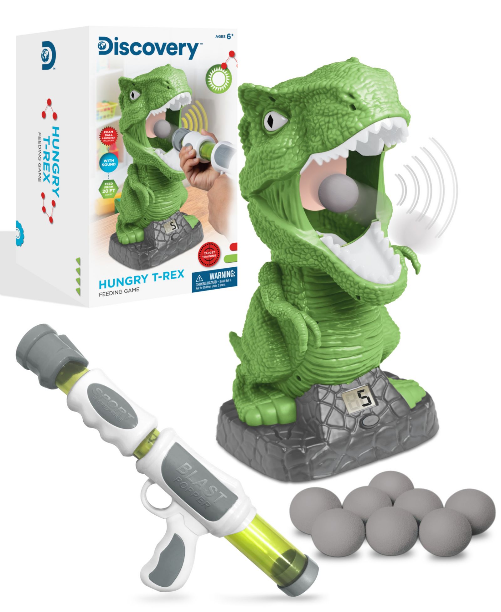 Discovery Hungry T-Rex Shooting Competition Hand-Eye Coordination Game, Ages 6+