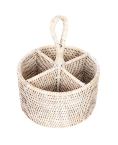 Artifacts Trading Company Artifacts Rattan Round 4 section Caddy/Cutlery Holder
