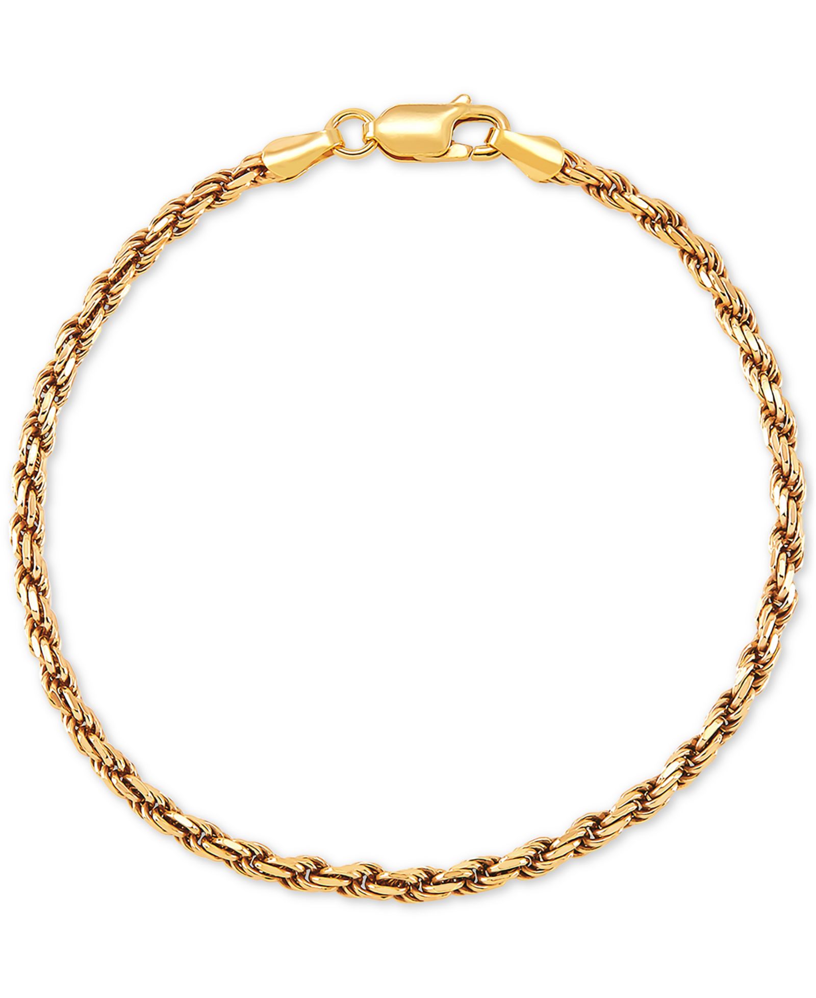 Браслет Giani Bernini Rope Link Chain (2-5/8mm) из стерлингового серебра с напылением 18k Gold