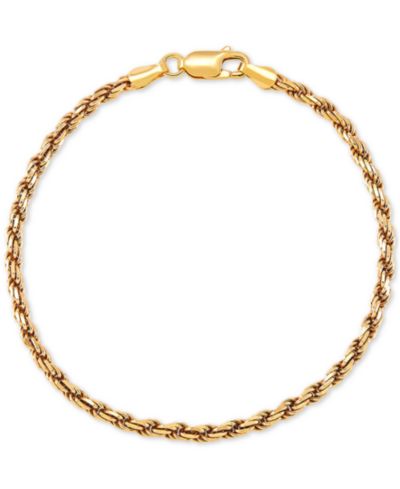 Giani Bernini Rope Link Chain Bracelet (2-5/8mm) in 18k Gold-Plated Sterling Silver or Sterling Silver, Created for Macy's