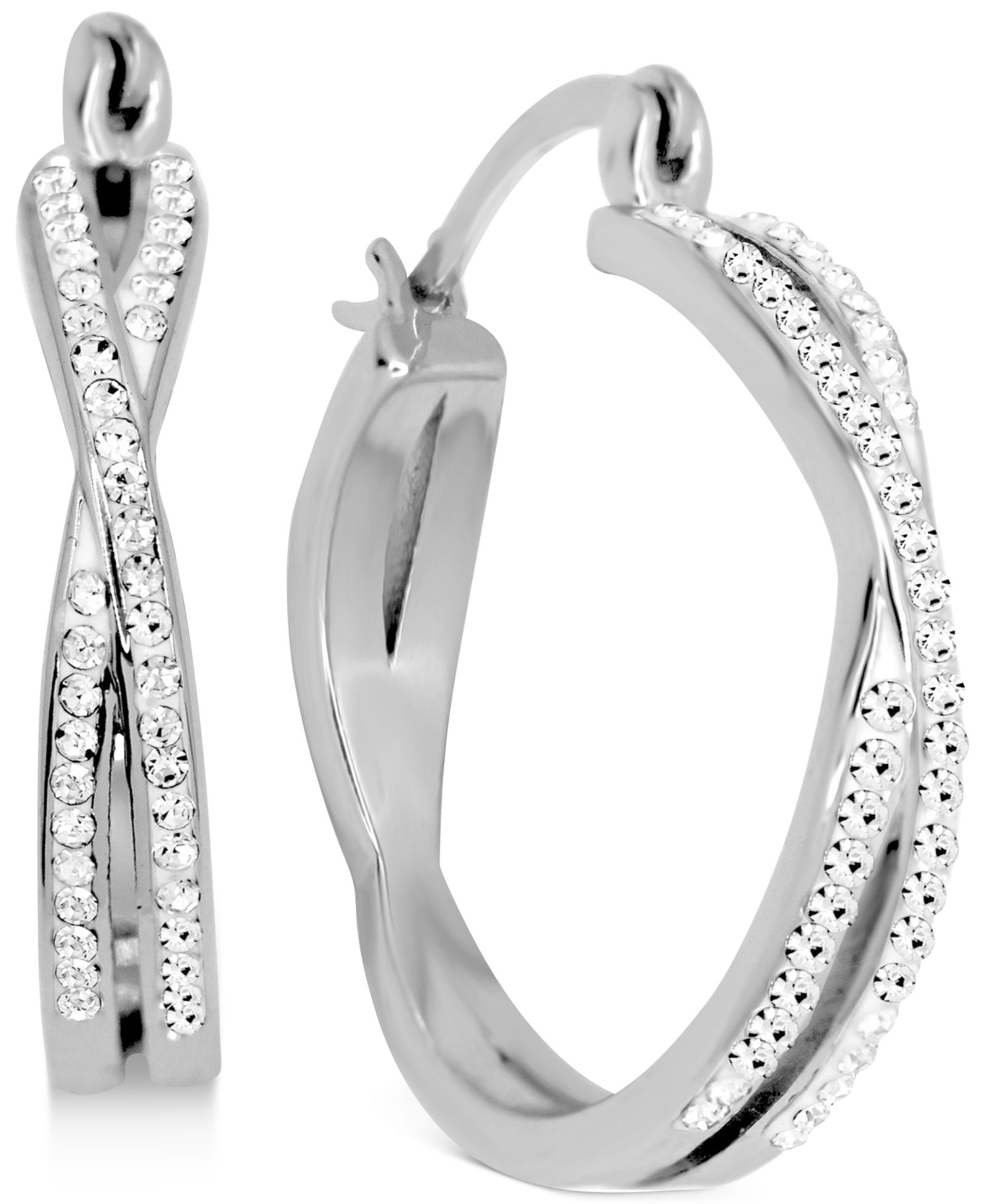 And Now This Crystal маленькие серьги-кольца, 0.95" в серебряном или золотом напылении