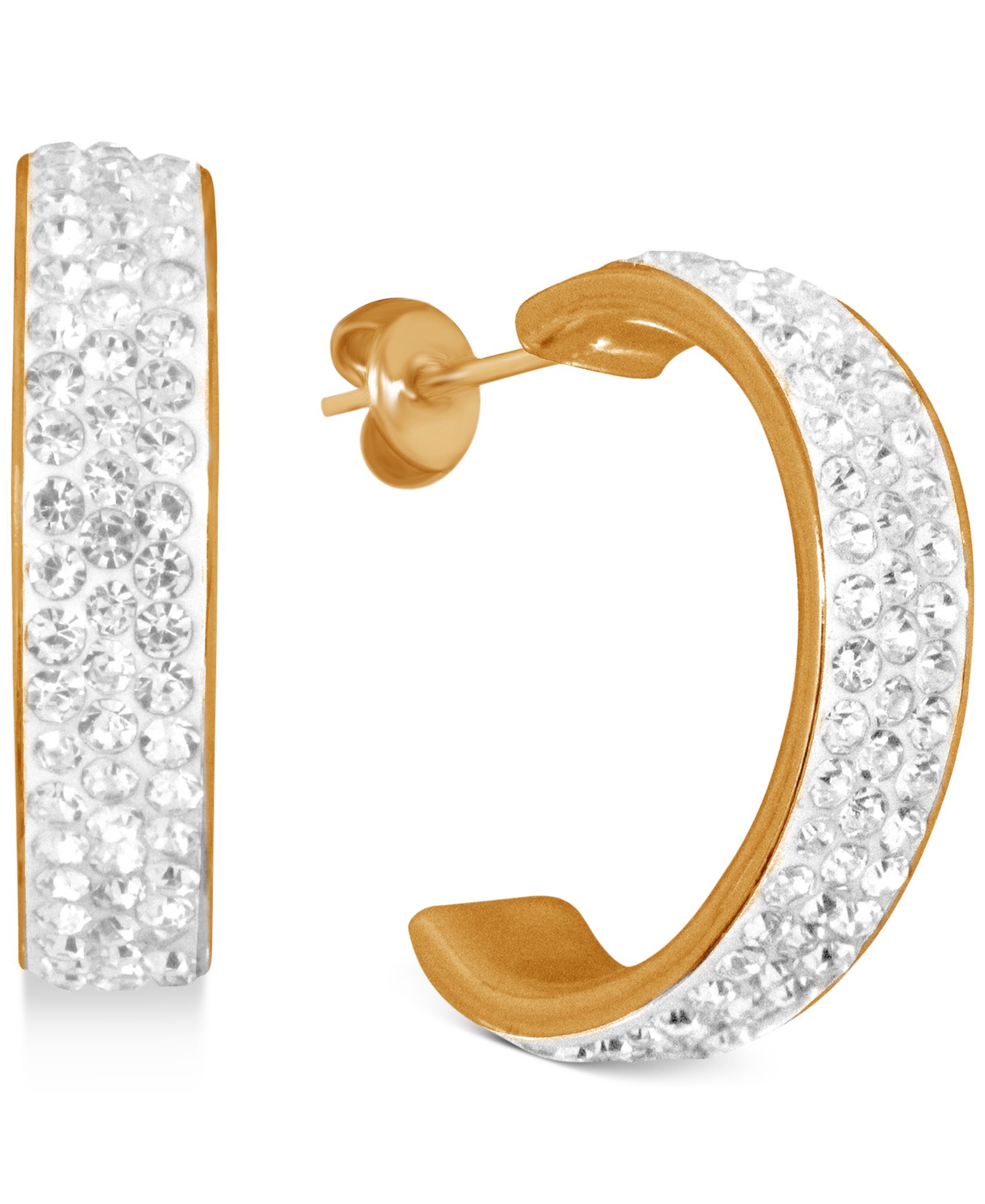 Essentials Crystal C-Hoop Earrings, серьги-кольца