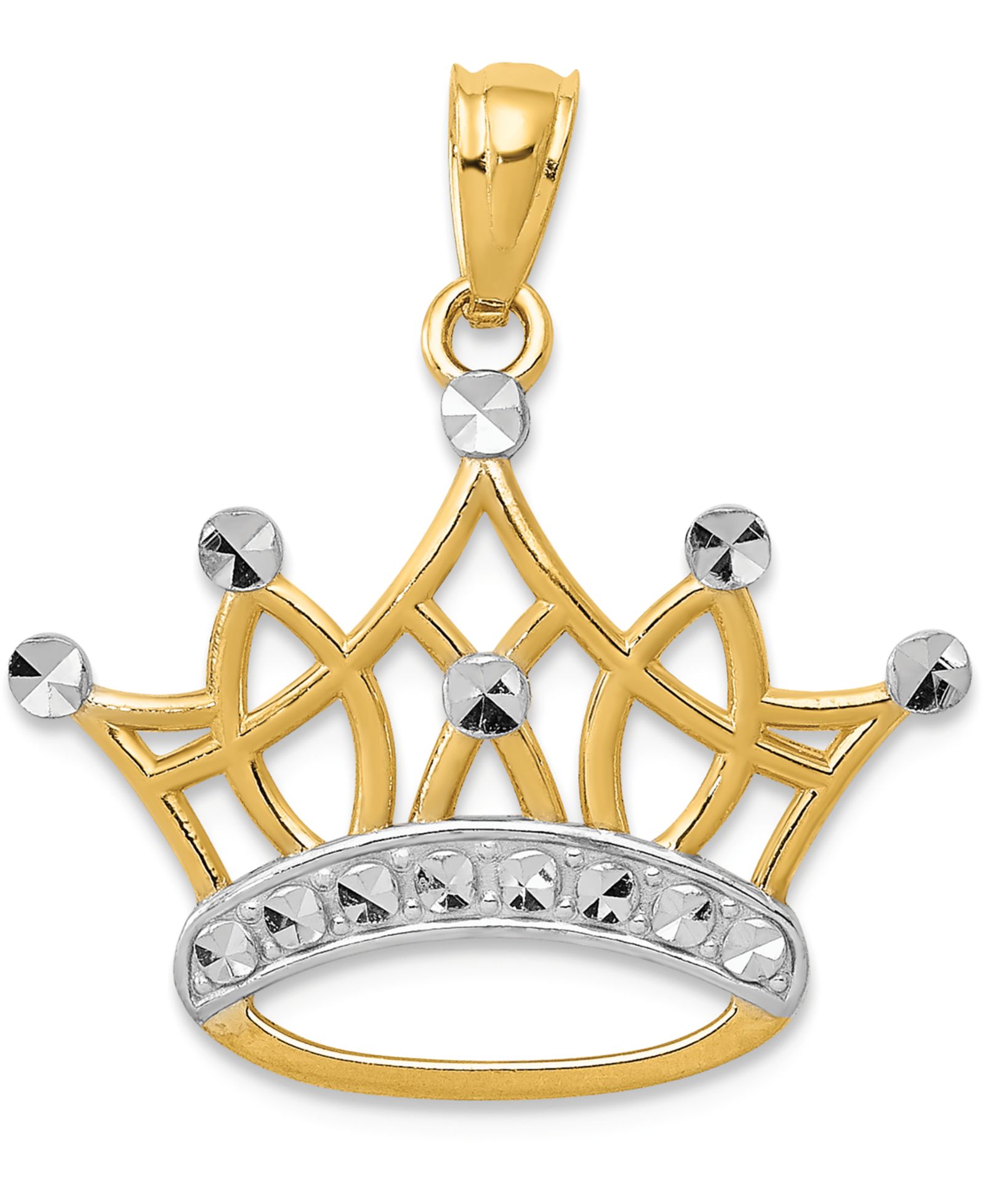 Подвеска Majestic Crown Charm 14K Gold with Rhodium Plating