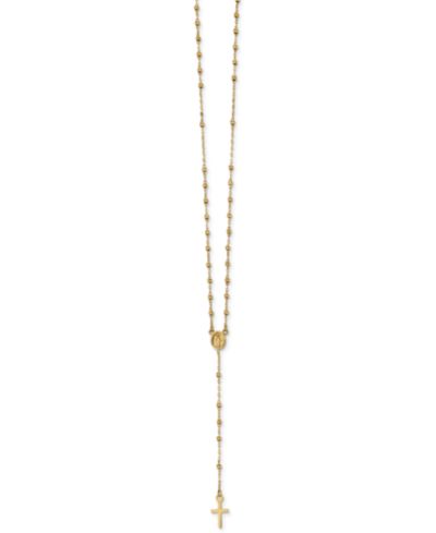 Подвеска-лариат с крестом Cross Rosary Lariat в 14k Gold, 17" + 3" extender