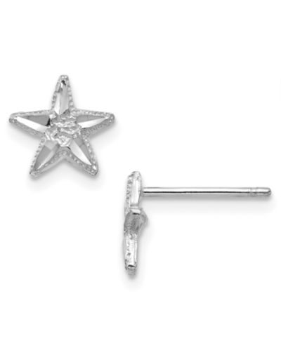 Серьги-гвоздики Star в белом золоте 14k