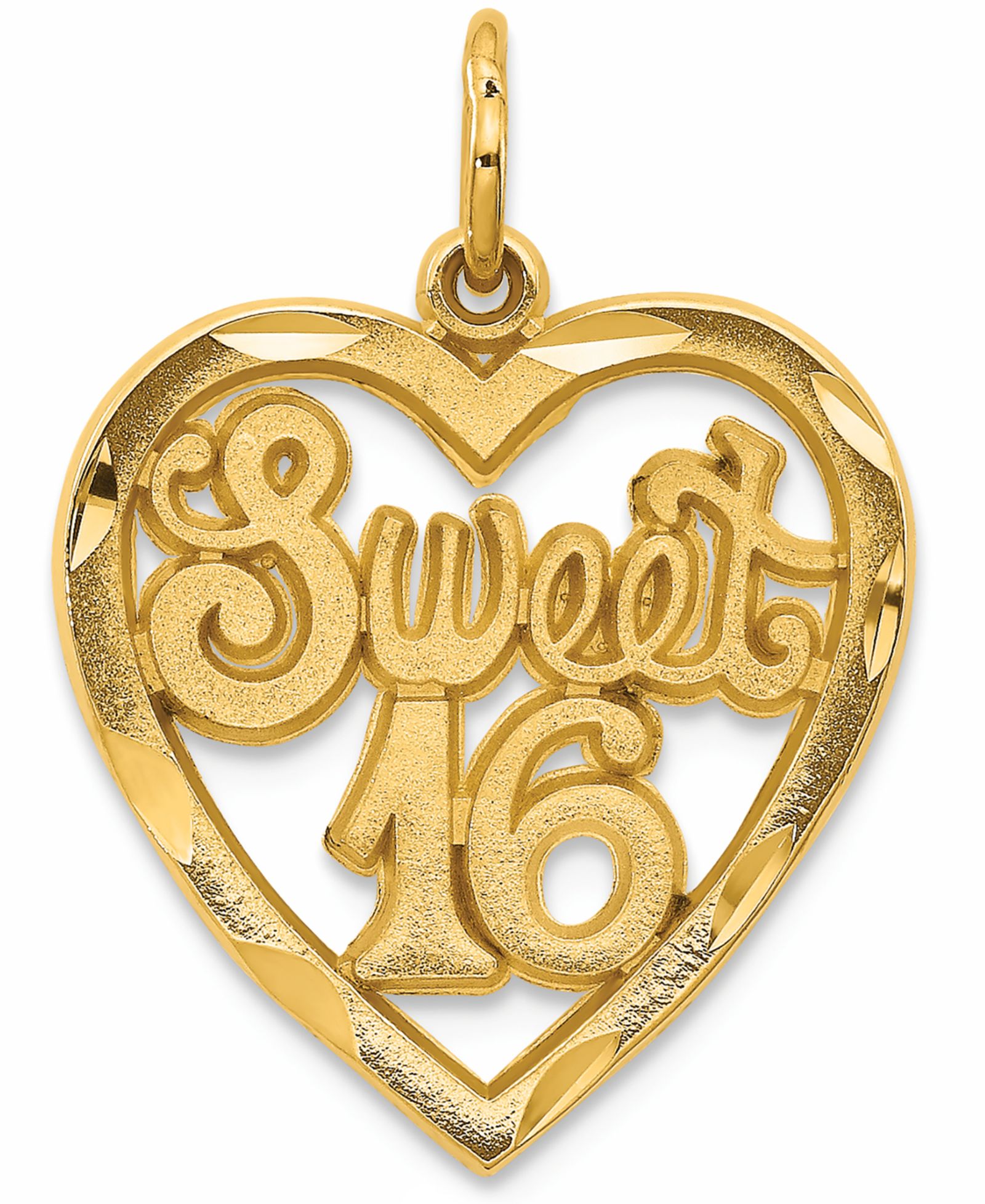 Подвеска Sweet 16 Heart Charm в желтом золоте 14k