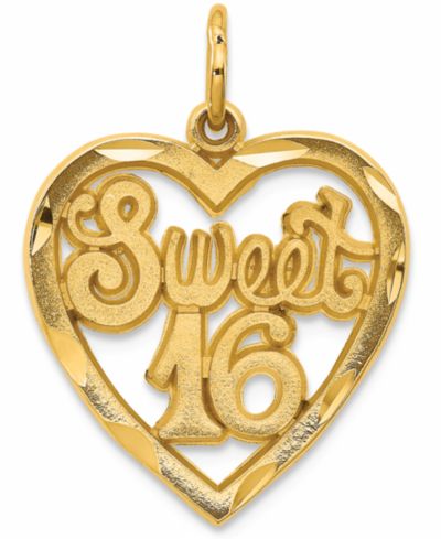 Подвеска Sweet 16 Heart Charm в желтом золоте 14k