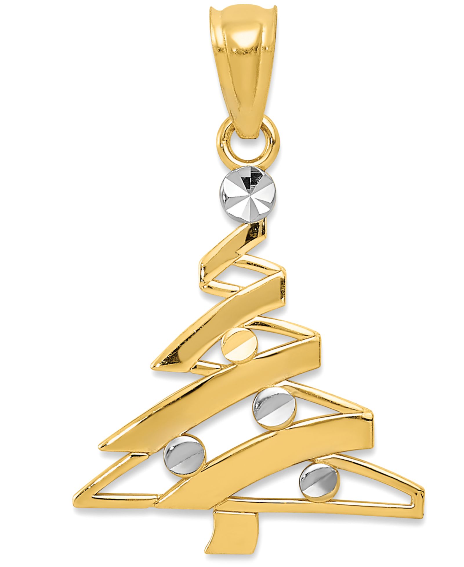 Подвеска в виде рождественской елки, 14k Gold