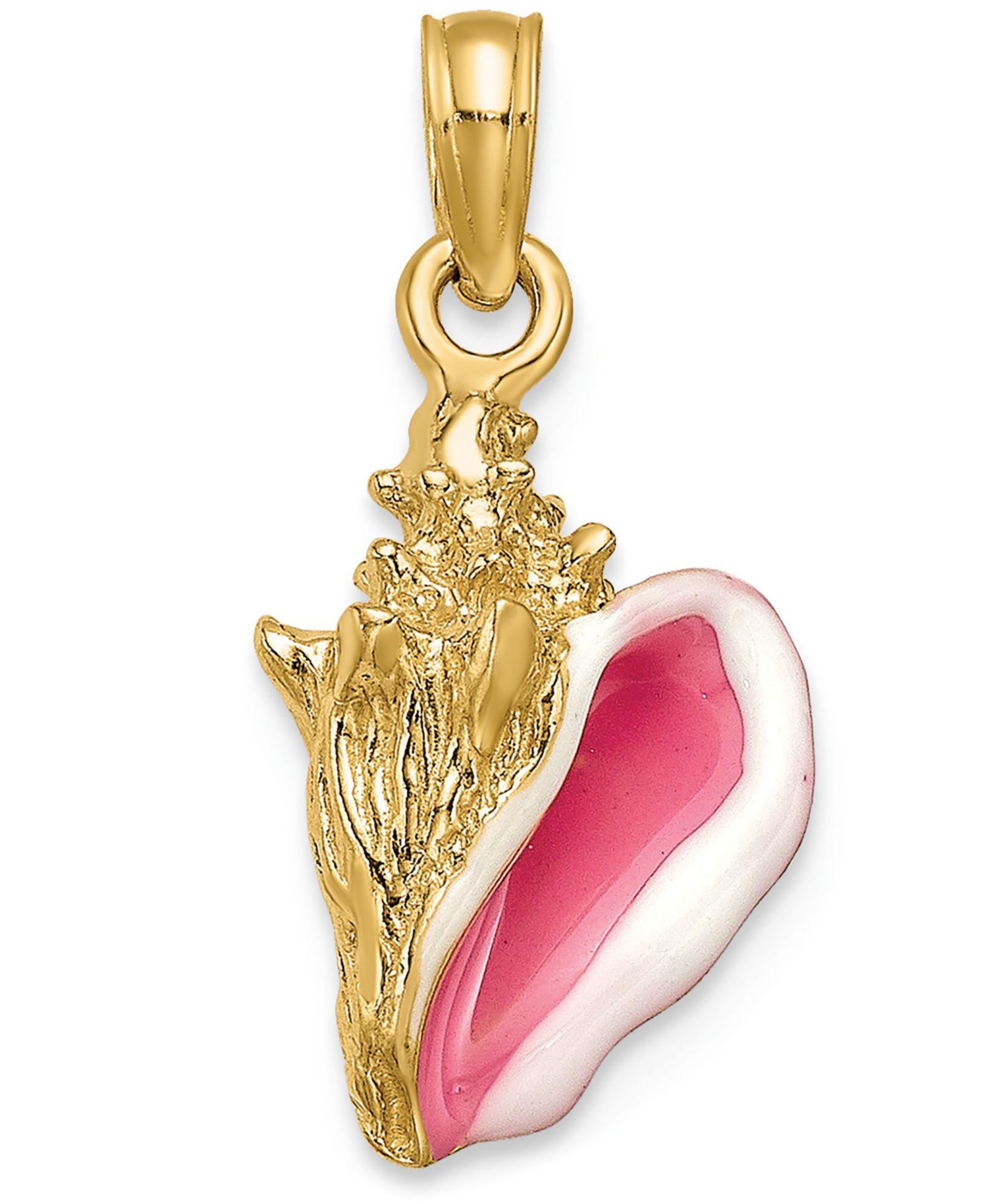 Подвеска Conch Shell Charm 14k Yellow Gold & Enamel