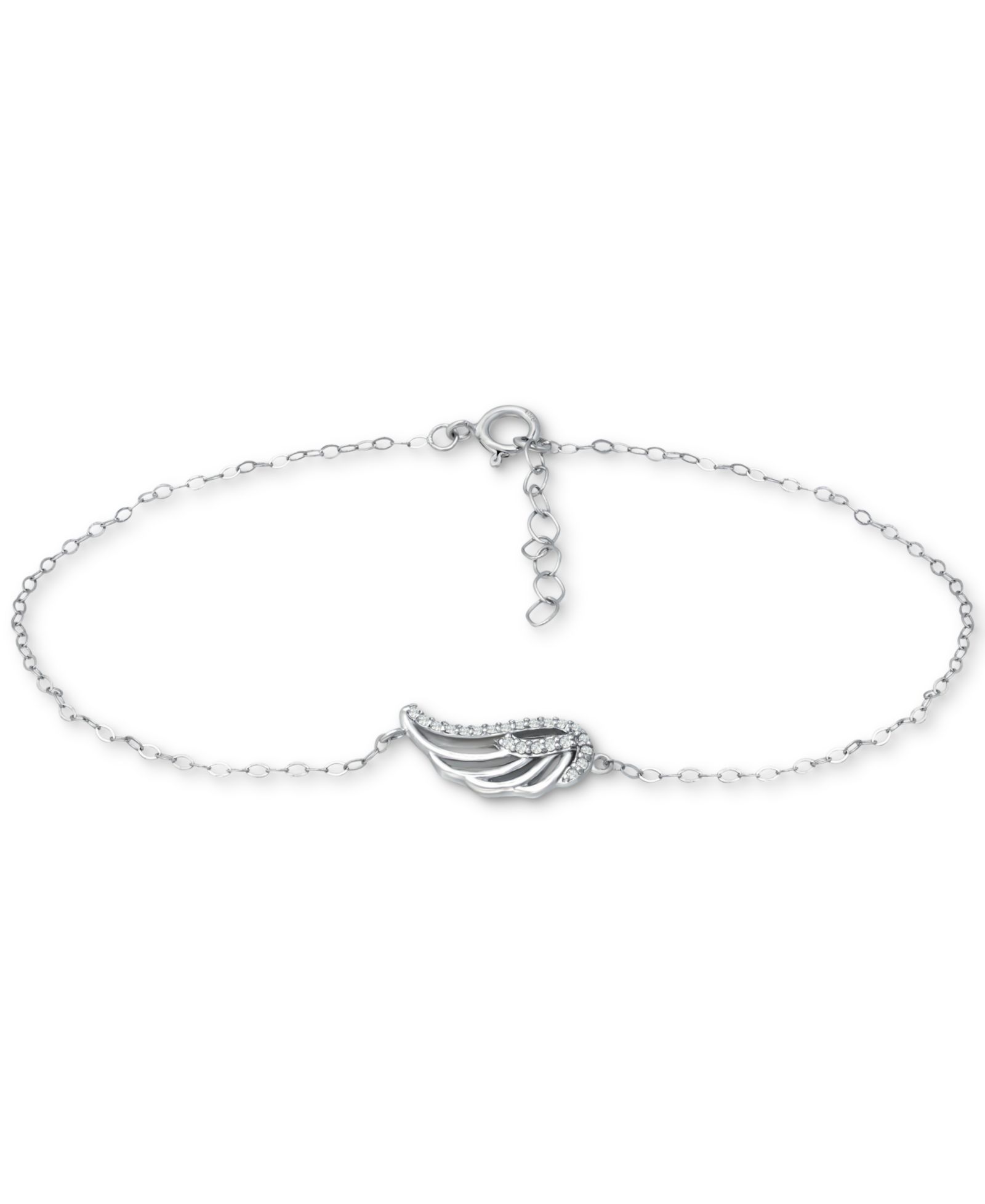 Giani Bernini Cubic Zirconia Wing Chain Ankle Bracelet, Created for Macy's