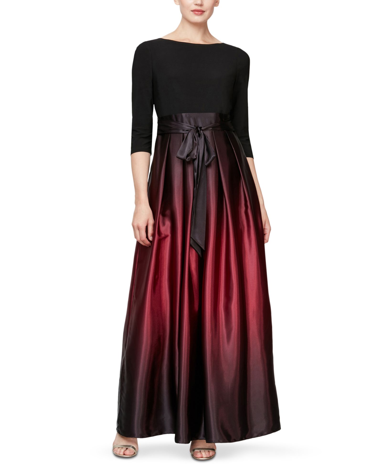 SL Fashions Petite Ombré Satin Gown