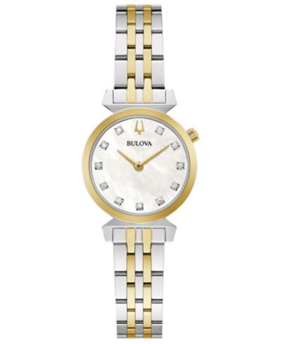 Bulova Women's Classic Regatta Diamond-Accent Two-Tone Stainless Steel Bracelet Watch 24mm