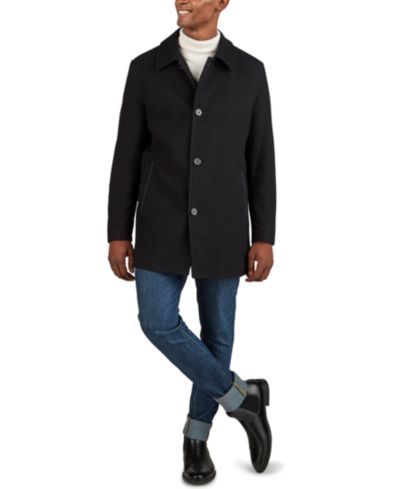 Мужское пальто Cole Haan Classic-Fit Car с отделкой из искусственной кожи