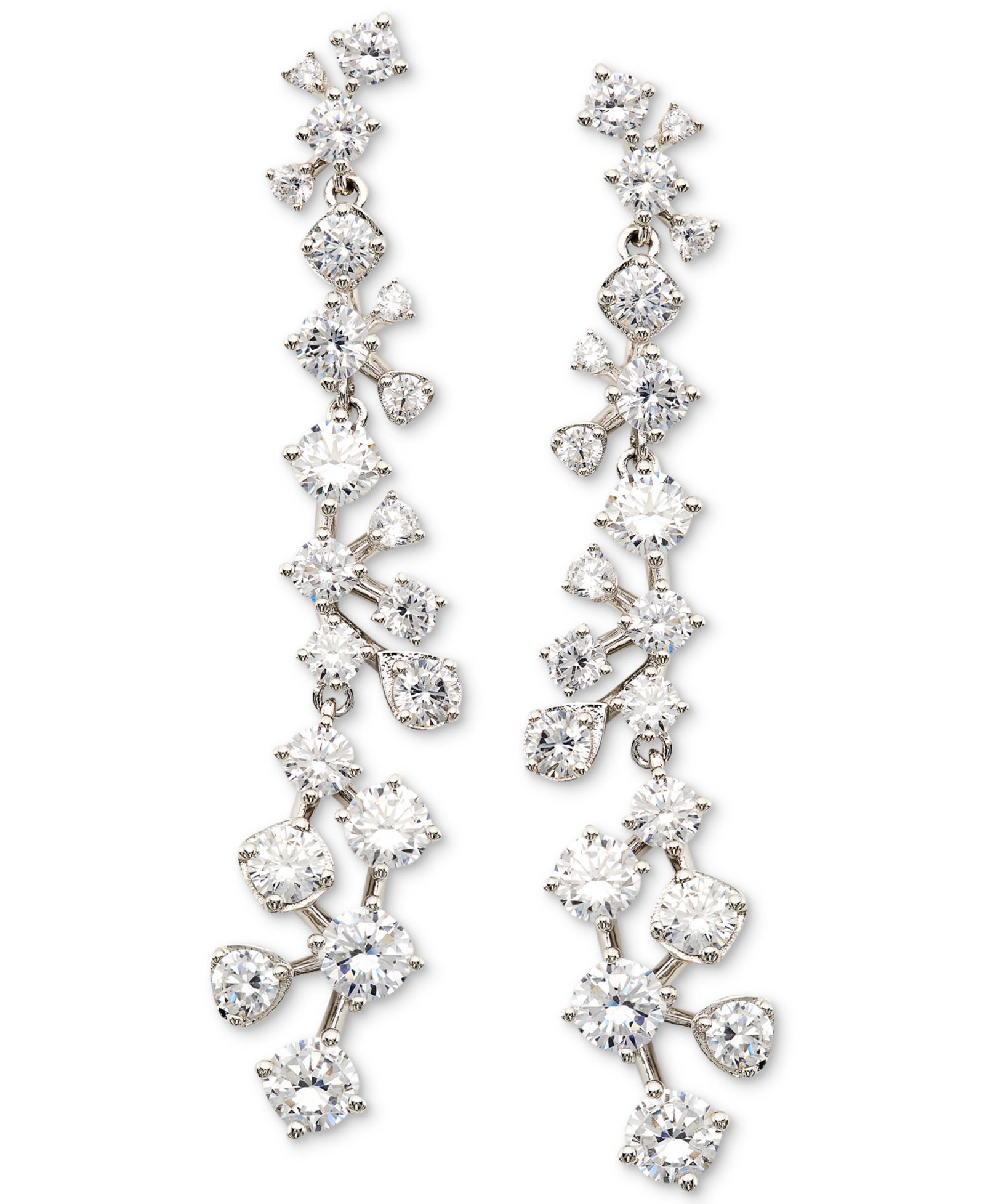Eliot Danori Cubic Zirconia Linear Cluster Drop Earrings, Created for Macy's